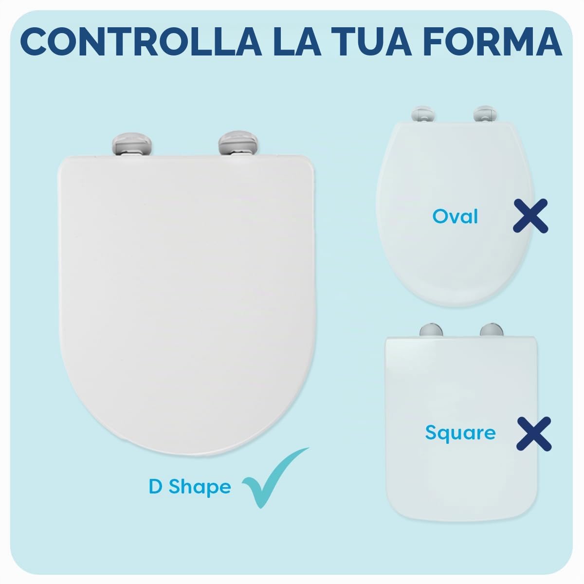 Croydex Levico Flexi-Fix - Sedile WC a forma di D, chiusura rallentata, pulsante di sgancio rapido per una facile pulizia, cerniere regolabili con fissaggi superiore e inferiore inclusi, superficie