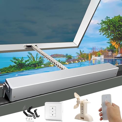 Attuatore Elettrico Per Apertura Finestre 24V (Corsa 300-1000mm), Apri Finestre A Catena A Basso Rumore 600n, Con Sensore Pioggia + Telecomando + Interruttore, Per Lucernari/Sfiati Sul Tetto,500mm