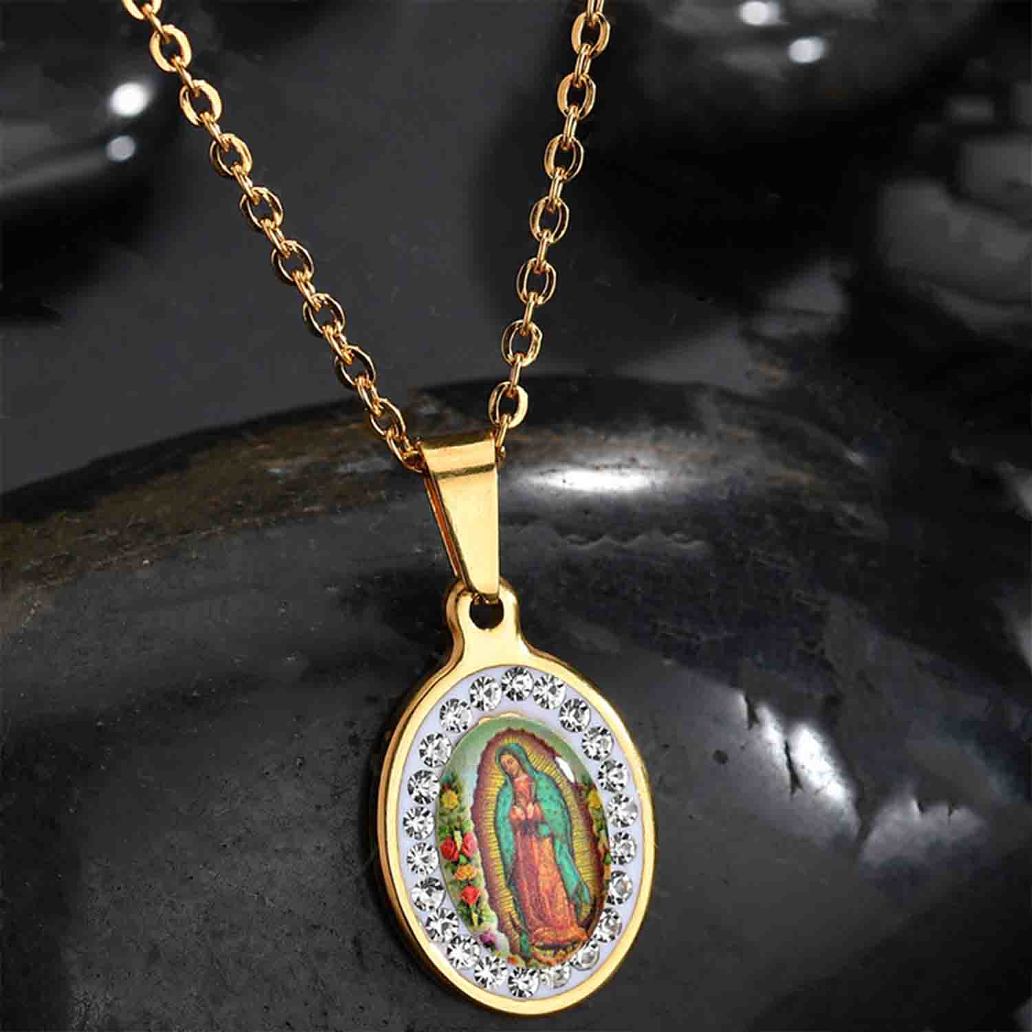 Glow In The Dark Virgin Mary Necklace - Adjustable Resin Pendant, Religious Jewelry For Women, Perfect Godmother Gift - View #10