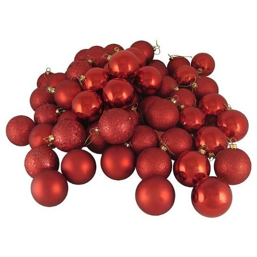 Kipokalor Mini Shatterproof Satin Shiny and Glitter Finish Bulb Christmas Ornaments (Red, 21pcs)
