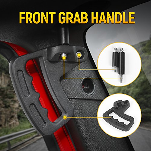 Voodonala Front & Rear Roll Bar Grab Handles Kit For 2007-2018 Jeep Wrangler Jk 4 Door (Matte Black,4Handles/Set) #TOP4