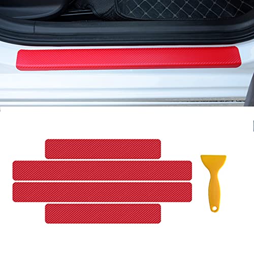 Pincuttee Car Door Edge Guards 4Pc,Carbon Fiber Car Door Edge Guards,Door Entry Guard Stickers For Car Scratch,Protective Covers For Car Door Step(Red,4Pc) #TOP7