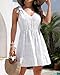 Pinup Fashion Cover-Ups Swimwear Women White Swimsuit Coverup Sleeveless 2025 Bathing Suit V Neck Cover Dress XL