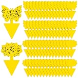 Fruit Fly Traps, 60 Pack Yellow Sticky Traps, Fungus Gnat Traps, Plant Fly Stickers for Indoor and Outdoor Use Protect The Plant