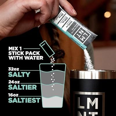 LMNT Zero Sugar Electrolytes - Raw Unflavored Salt | Drink Mix | 30-Count