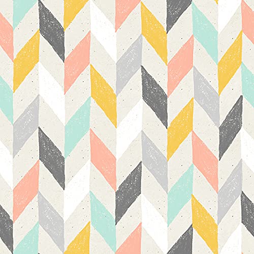 Papier peint pastel herringbone chevron pour rénover un mur abîmé - 3