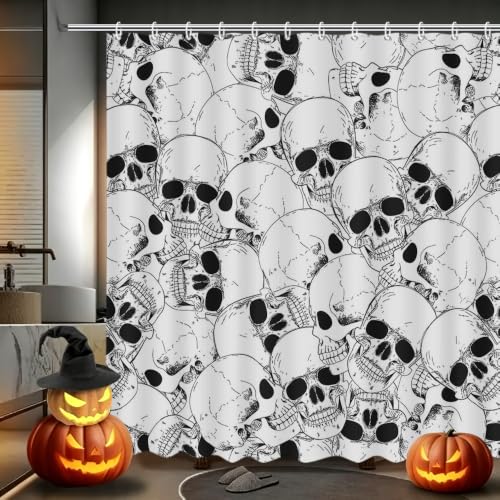MEHOFOND Halloween Skull Gothic Shower...