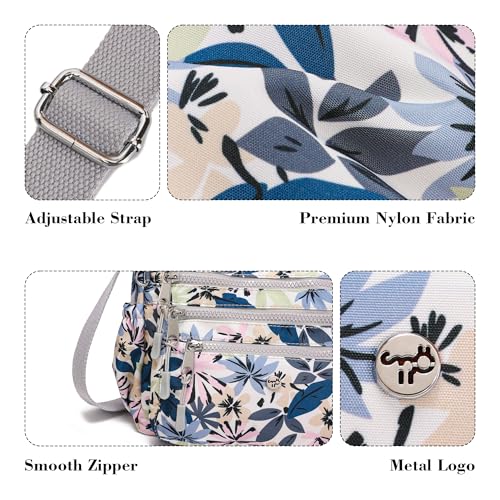 Image of AOCINA Nylon Crossbody Bags for Women Multi Pocket Cross Body Purses