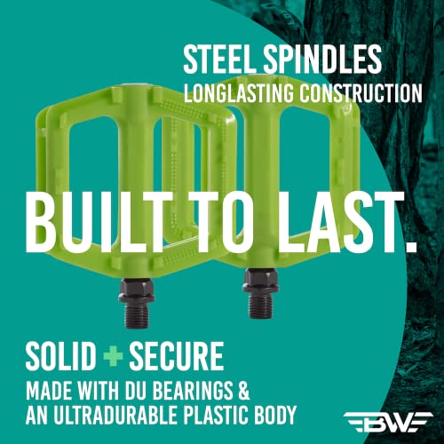 Bw Youth Bicycle Pedals – Kids Sized Bike Pedals With 9/16 Spindle – Green #TOP3