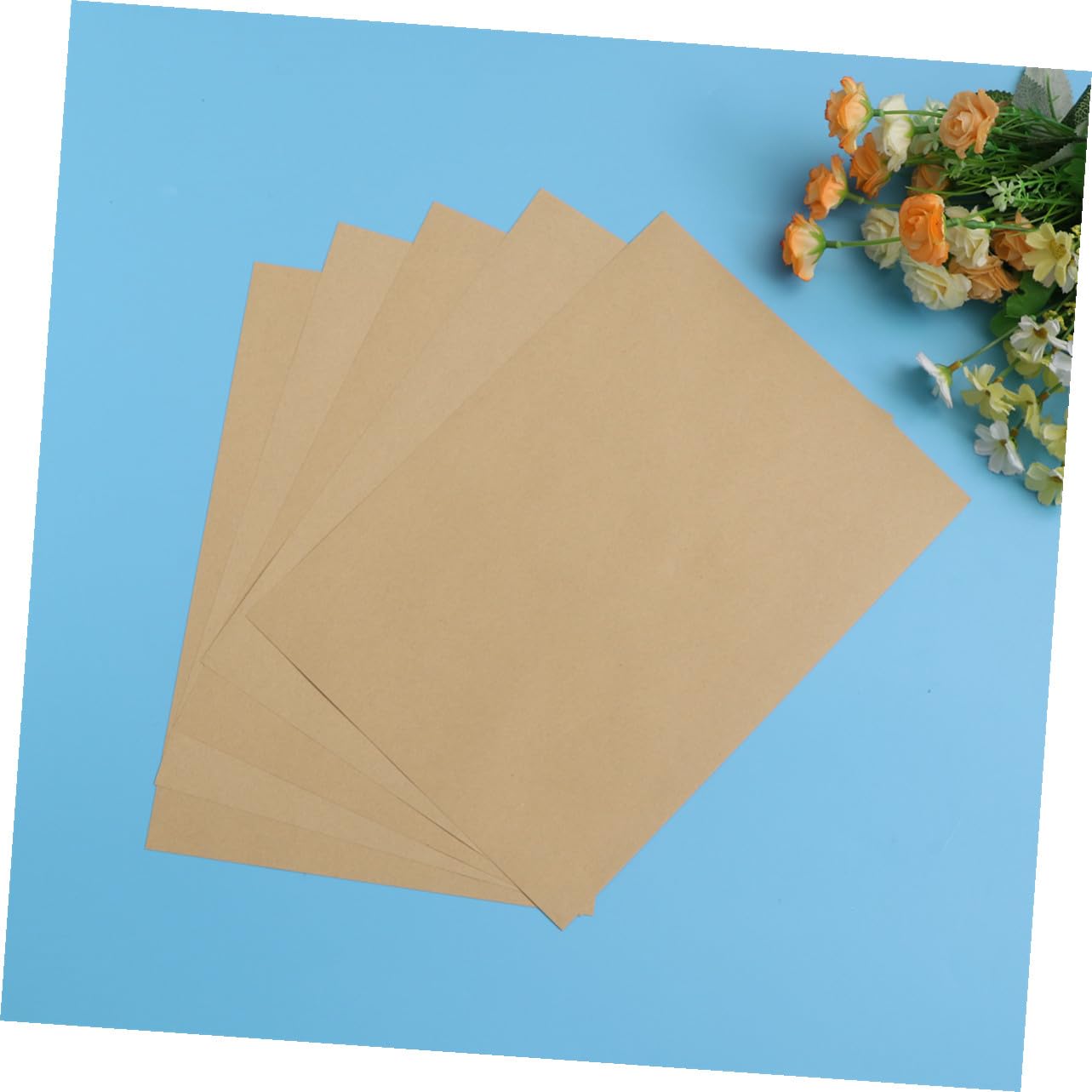 100blätter Kraftpapier Unbedruckt Blankopapier Schreibpapier Retro Vintage Briefpapier Schreibwaren für Kalligrafie und Bastelideen