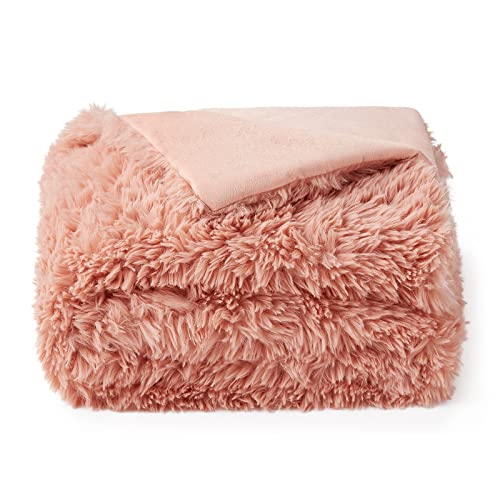 Cozy Bliss Super Soft Fuzzy Faux Fur Throw Blanket For Couch 50"X60", Long Hair Fluffy Shaggy Throw Blanket, Luxury Plush Decorative Throw Blanket For Sofa Bed (50" X 60", Dusty Pink) #TOP6