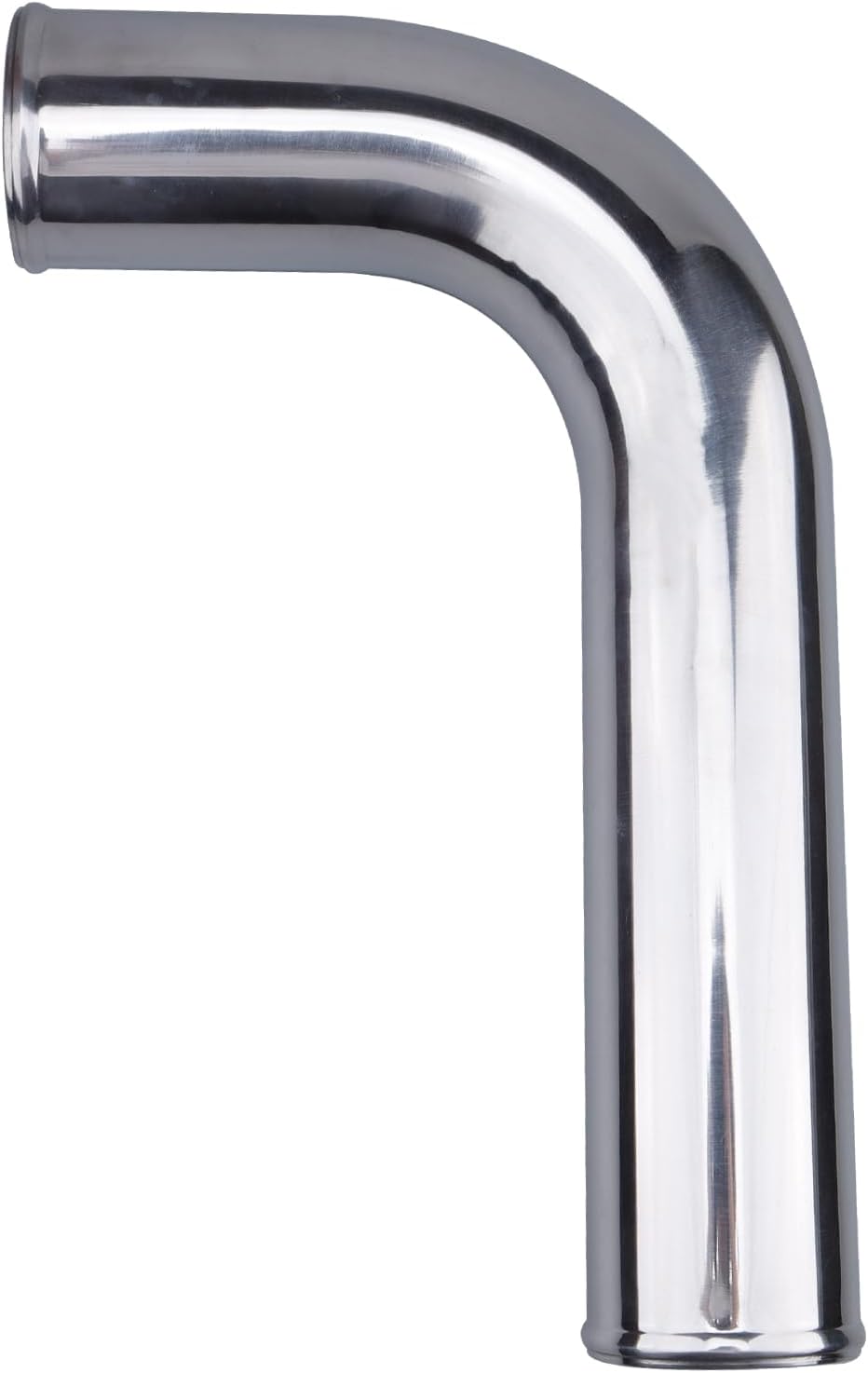 AC PERFORMANCE 2.5" OD Aluminum Intercooler Pipe 90 Degree L-Bend Tube and ID 2.5" (63mm), Straight Coupler, Length 3" (76mm), Universal Automotive Pure Silicone Hose, Black(No Logo)