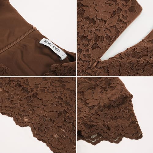 Image of GRACE KARIN Cocktail Dresses for Women Cap Sleeve Lace Dress | Business Casual, Semi Formal Pencil Dress for Wedding Guest, derby, party, banquet, Elegante, Spring Summer, bodycon dress