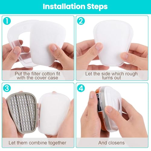 Image of Serplex 2PCS Filter Cartridges for 6001 Respirator Mask, Replacement Cartridge Filters for Industrial Respirator Mask, Effective Chemical Protection Filters for Paint Spraying and Vapor Safety