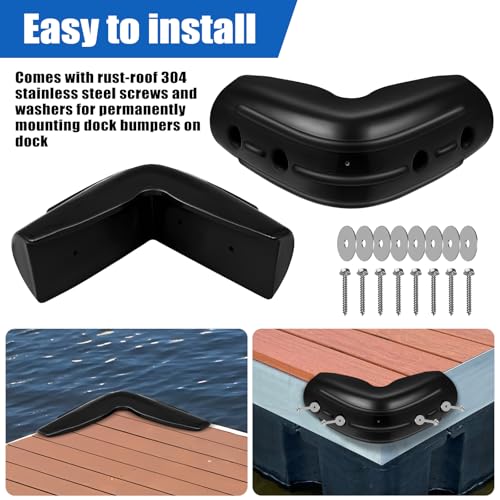 FBULWSEC Dock Corner Bumpers 2 Pack, Marine Corner Dock Bumpers Fender Guard for Docking, Soft UV-Resistant Vinyl, Inflatable Boat Dock Bumpers for 90-Degree Angles, 10"x10" by FBULWSEC - Used condition - Image 4