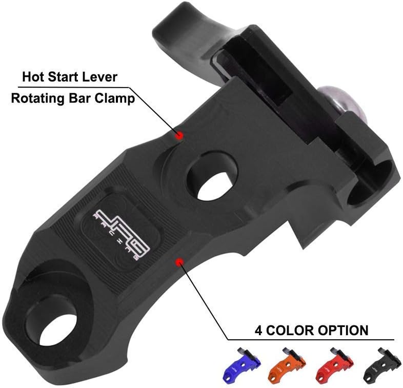 Motorcycle Hot Start Lever Rotating Bar Clamp CNC for CR CRF XR KDX KLX KX DRZ RM RMZ TTR WR YZ Dirt Pit Bike, Black