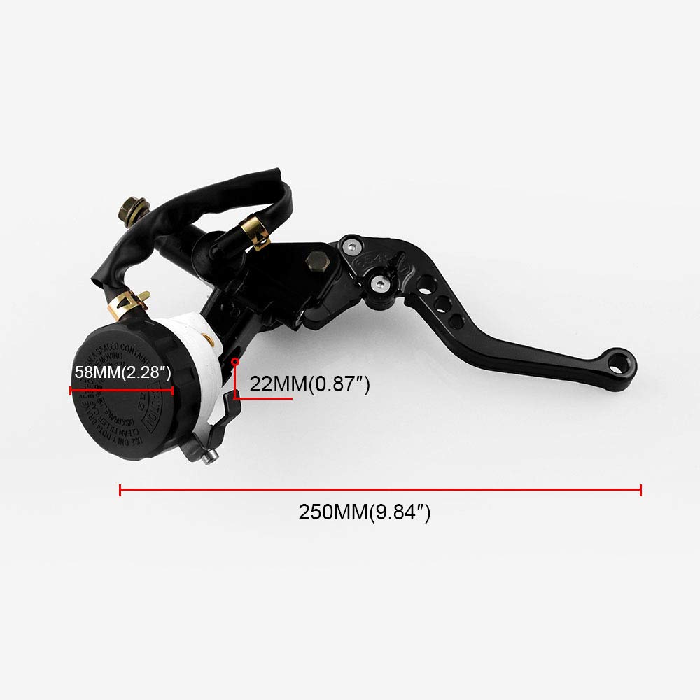 Motorrad-Kupplungsbremshebel, 7/8 "22 mm einstellbare Hupenkupplung mit Hydraulikpumpe, universelle CNC-Aluminium-Lenkerbremse, für Honda Suzuki Kawasaki Yamaha D10 (Nero)
