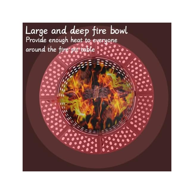 OutVue 36 Inch Fire Pit with 2 Grills, Wood Burning Fire Pits for Outside with Lid, Round Waterproof Cover, BBQ 3 in 1