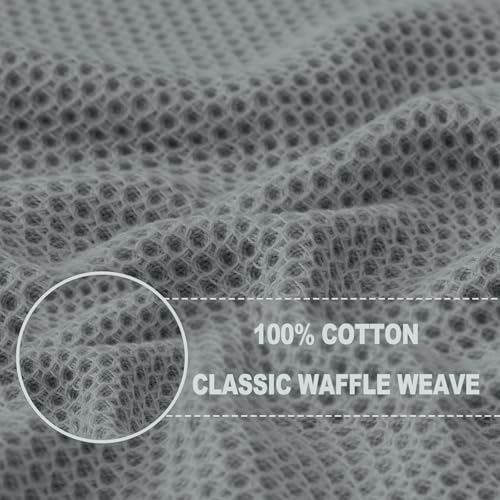 Image of Homaxy 100% Cotton Waffle Weave Kitchen Dish Cloths, Ultra Soft Absorbent Quick Drying Dish Towels, 12 x 12 Inches, 6-Pack, Grey