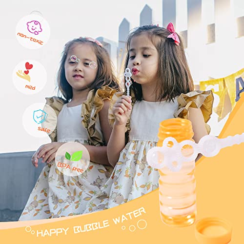 Naivees 12 PCS 4oz Bubble Solution Liquid with 5-Hole Wand and 12 Bag 10ml Concentrate Refill Solution, Non Toxic, Easy-Grip Bubble Summer Bubbles Maker Toy for Kids, Party Favor Toy