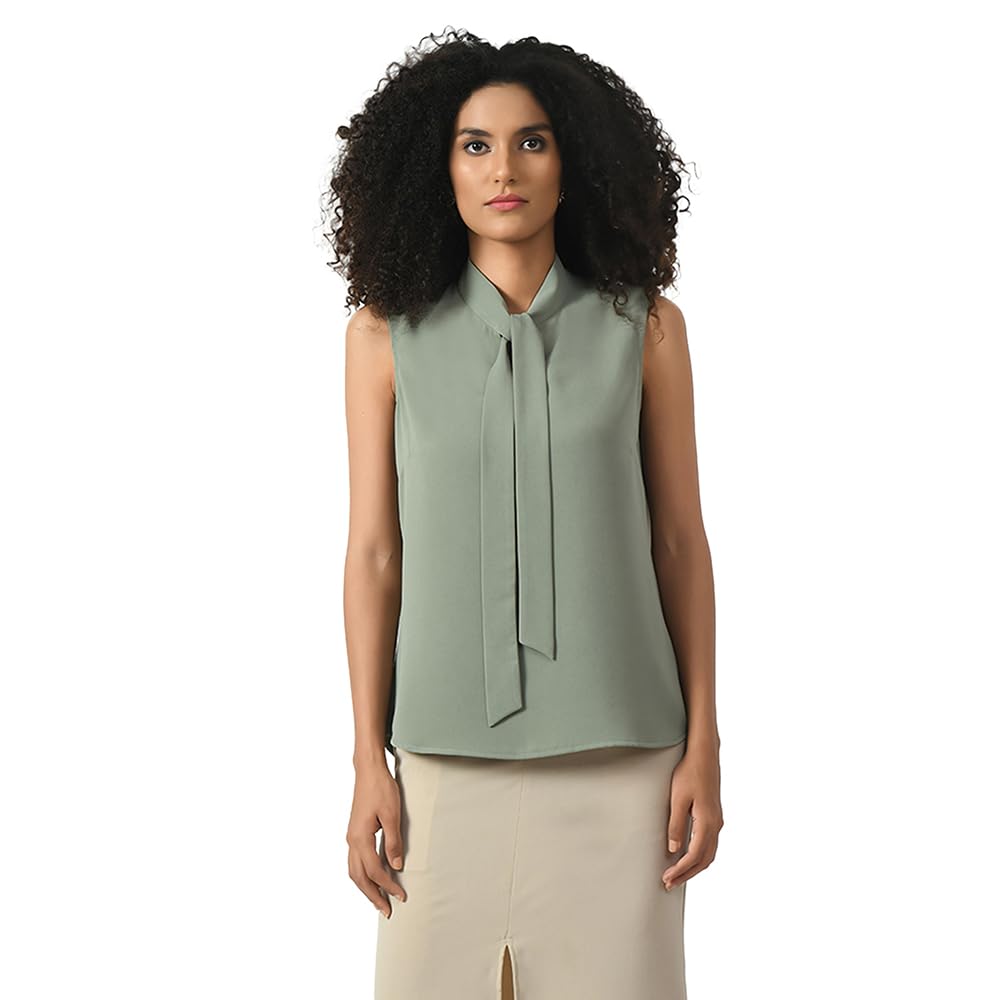 office & you Peach Sleeveless Top with Knot-picture-33
