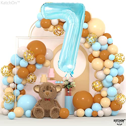 Image of KatchOn Light Blue Number 7 Balloon 40 Inch
