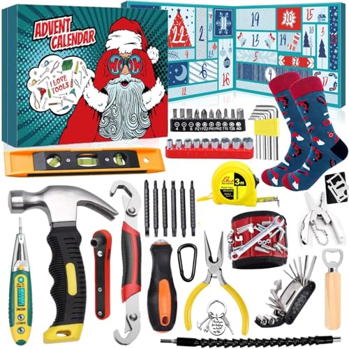 iZoeL Calendario Avvento Uomo Calendario Avvento Adulti Idee Regalo Natale 2025, Regali Natale per Padre Fratello Nonno Zio Fidanzato