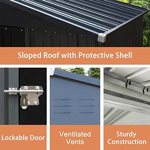 Mupater Outdoor Storage Shed 4X6 Ft, Garden Tool Shed, Metal Lean-To Storage Shed Kit For Backyard Lawn With Lockable Door And Vents #TOP3