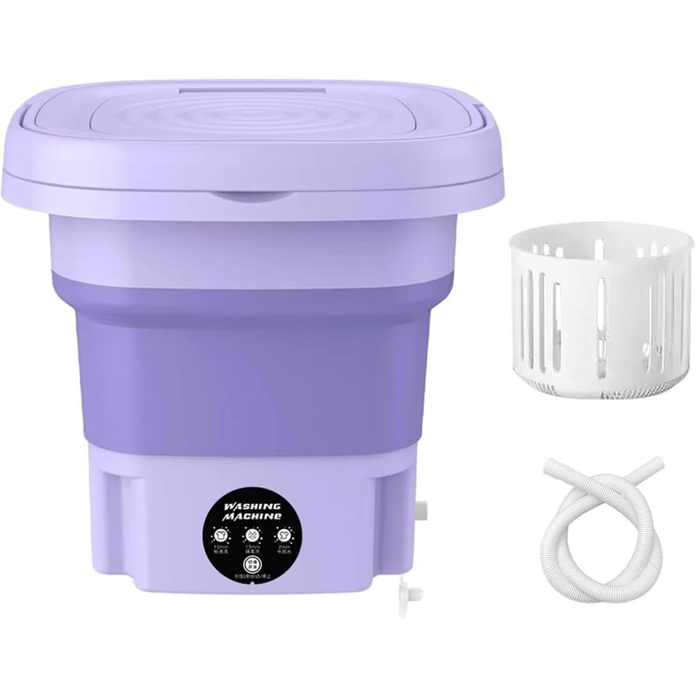 Lavadora portátil plegable semiautomática con enchufe europeo para camping
