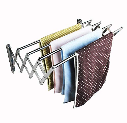 GXFWJD Adhesivo Automatico Acordeón Toallero Double Toallero Extensible Barra De Toalla Fabricada En Acero Inoxidable 304 De Primera Calidad Ahorra Espacio (Color : Silver, Size : 35cm)