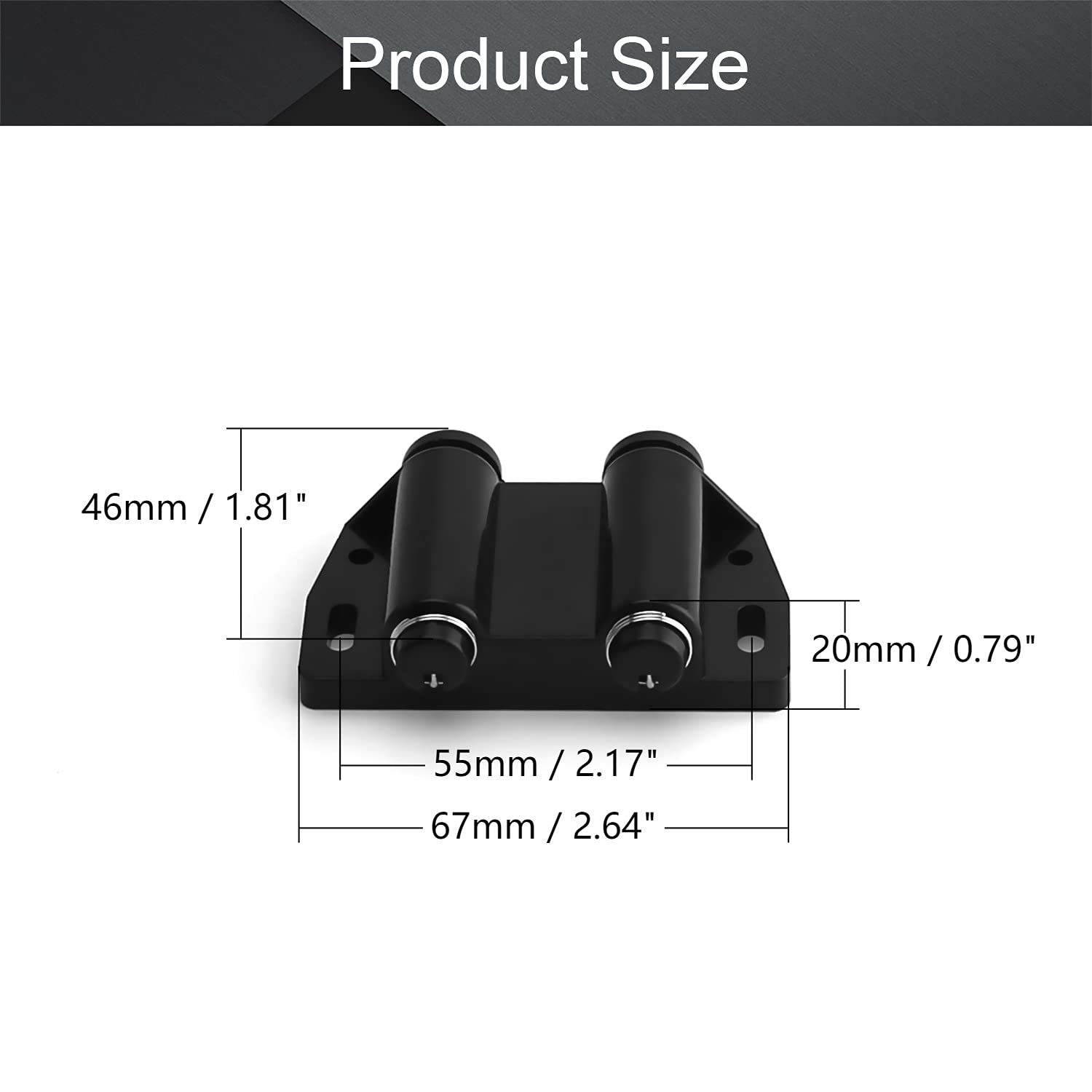 MroMax 2-Pack Magnetic Cabinet Catch Latch - Black Plastic Round Head Latches For Cupboard & Wardrobe Doors
