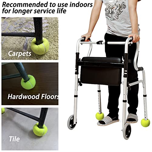 Rmamscov Pre-Cut Walker Tennis Ball Glides, 4 Pcs Walker Glide Balls With 2 Inch Precut Opening,Heavy Duty Thickness Walkers Legs Universal Precut Glide Balls For Floor Protection (Black) #TOP4