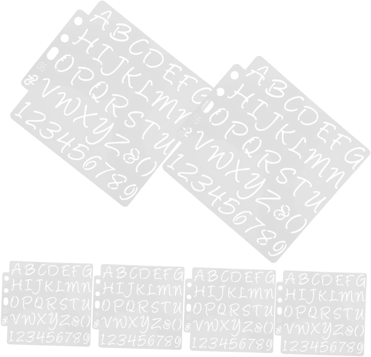 6Pcs Plastic Stencil Ruler and Alphabet Letter Stencils Set for DIY Craft Painting and Spray Paint, Reusable Number and Letter Templates for Creative Art Projects and Scrapbooking