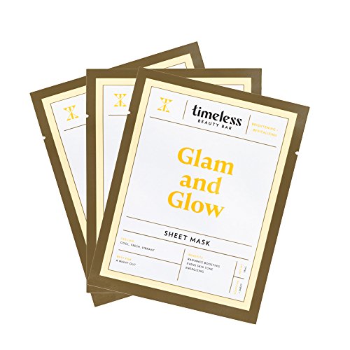 NEW! Timeless Beauty Bar Sheet Mask - Free from Harmful Ingredients, 100% Pure Cotton, Made in the USA (Pack of 3) (Glam and Glow)