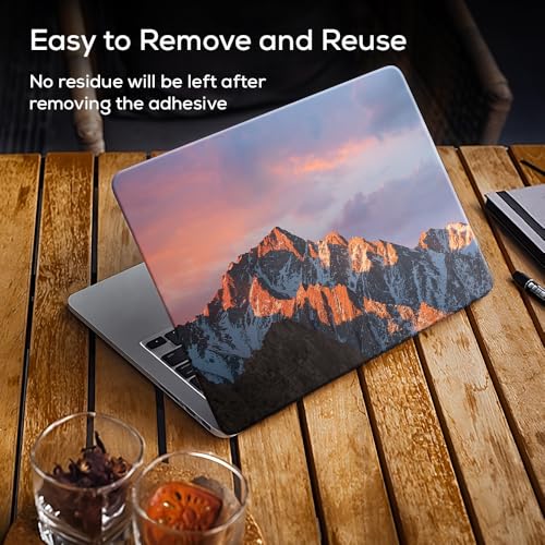 Image of GalaxsiaMountains Top+Wrist Pad Vinyl Laptop Skin /Sticker /Cover Upto 15.6 Inches Laptops Laminated-Removable-HD Quality Compatible for Hp-Dell-Sony-Lenovo-Asus etc.(15x10 Inches)