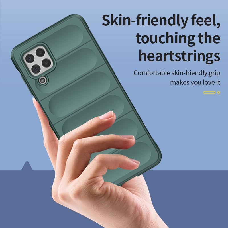 Coque Samsung A22 4G protège-écran verre silicone vert anti-rayures - 4