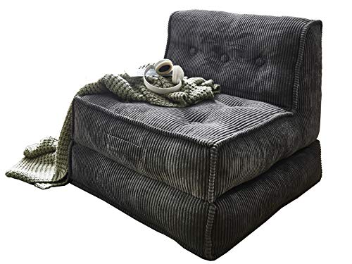 Atlantic Home Collection PIA Sofabett, grau, XL Sessel, 83x95x77 cm (BxTxH)