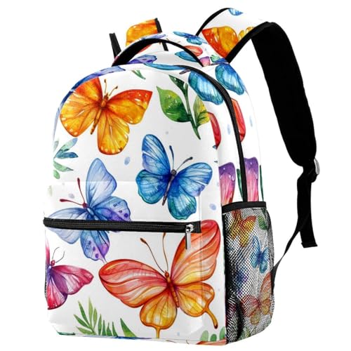 Sac à dos d'été motif papillons aquarelle pour colorer la rentrée scolaire