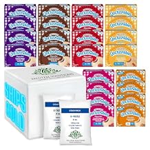 Uncrustables Mixed Flavors Strawberry, Grape, Raspberry, Chocolate, Honey, Peanut Butter - Peanut Butter Frozen Sandwich, 4 Count - Pack of 24, 4 of Each flavor total 96 pieces