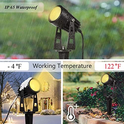 LAVAED 4-in-1 Low Voltage Mains Powered Garden Lights,12v IP65 Waterproof Spike Light Outdoor Spotlights for Outdoor Landscape Tree Security
