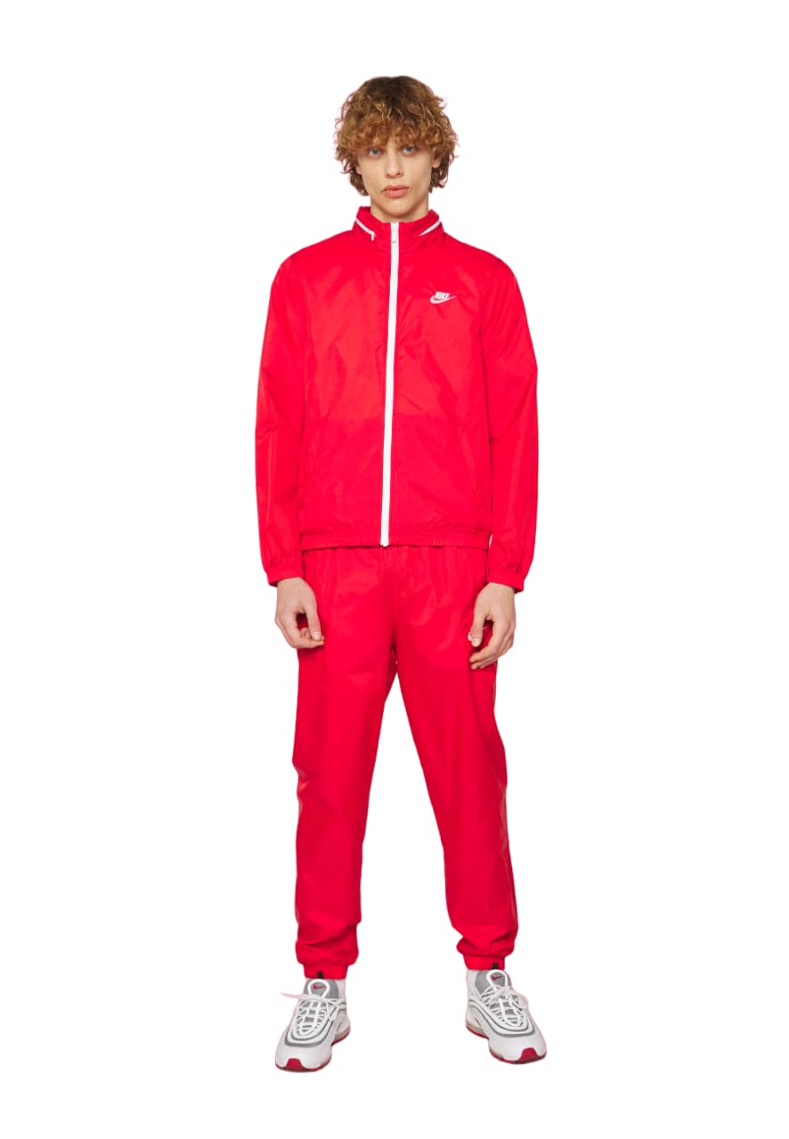 NIKE DR3337-657 M NK CLUB LND WVN TRK SUIT Jacket Men's UNIVERSITY RED/WHITE Size 2XL