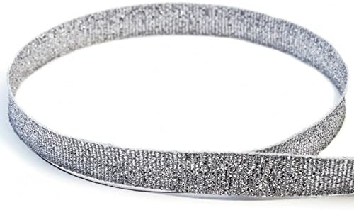 USA Made 5/8" Gold Lamé Metallic Grosgrain Ribbon - 100 Yards (Multiple Widths & Yardages Available)