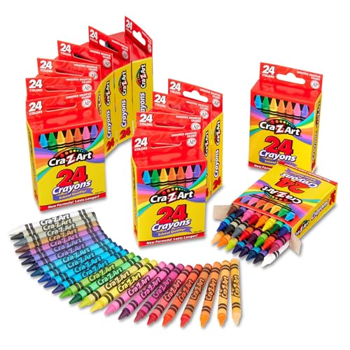Image of Bulk Crayons 24 Count, 12 Packs, Classroom Supplies for Teachers & Students, Back to School Essentials, Supplies for School, Home & Art Projects