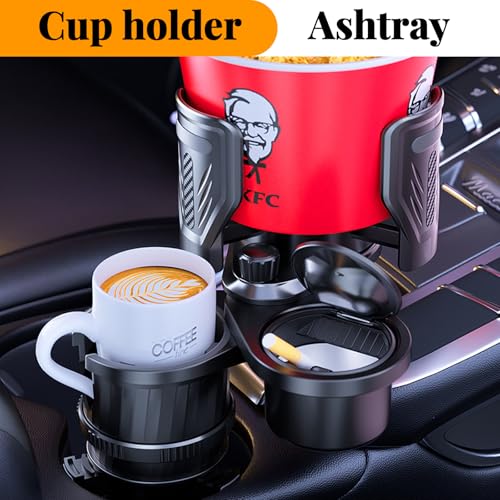 Portavasos 4 en 1 para auto con cenicero ajustable miniatura 3