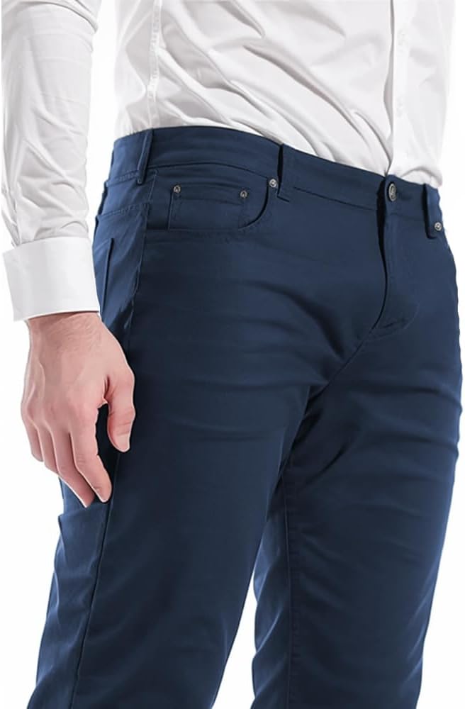 Men's 60s 70s Disco Bell Bottom Relaxed Stretch Vintage Pants Fit Flared Comfort Retro Jeans Blue - Image 2