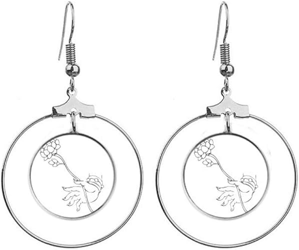 Amazon 仏教 蓮の手 シンプルなイラストパターンイヤリング ダングルフープジュエリー ドロップサークル ネックレス 通販