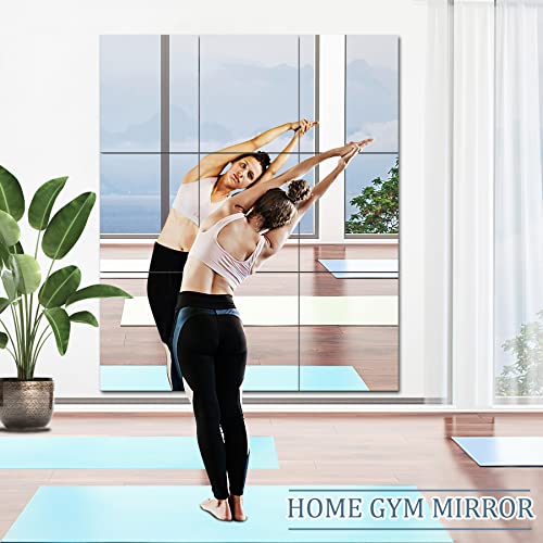 Junebrushs 3 Pack Self Adhesive Acrylic Mirror, 20 X 24 Inch Full Length Mirror Tiles,Frameless Mirror Sheets Wall Stickers,2Mm Thick Large Mirror For Wall Mounted Make Up Gym Workout #TOP5