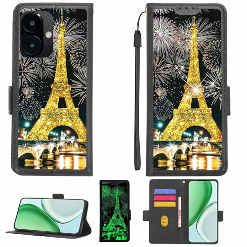 Aroepurt Case Compatible for Foxx Foxxd S67L Phone Case Flip Cover [with Tempered Glass Screen Protector][RFID Blocking][Gold Glitter+Luminous] LPT-TT