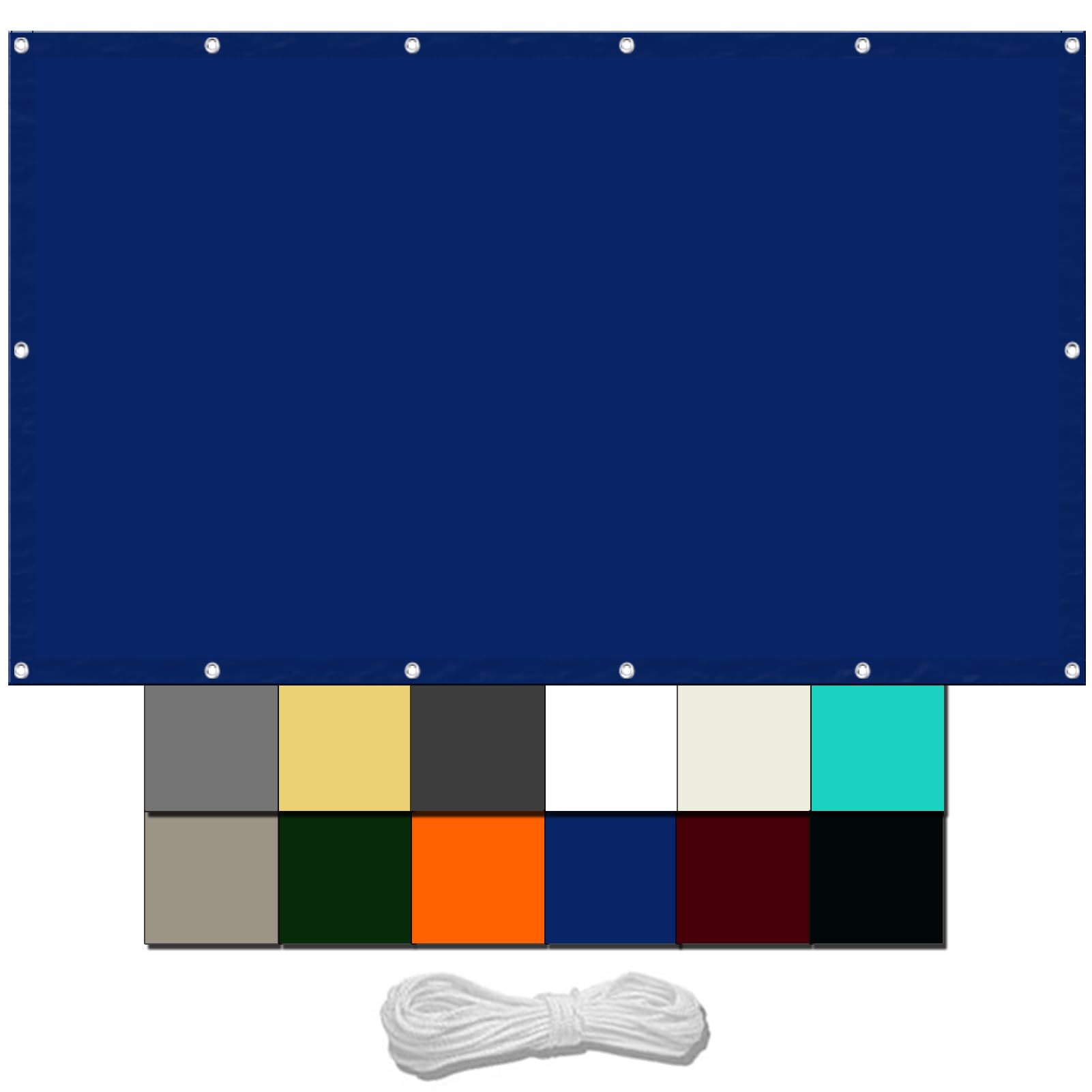 GLDYTVF Waterproof Garden Sail Canopy 1.2 x 4.5m Weather Resistant Sun Shade with Grommets Free Rope Ideal for Outdoor Garden Patio Party Navy Blue