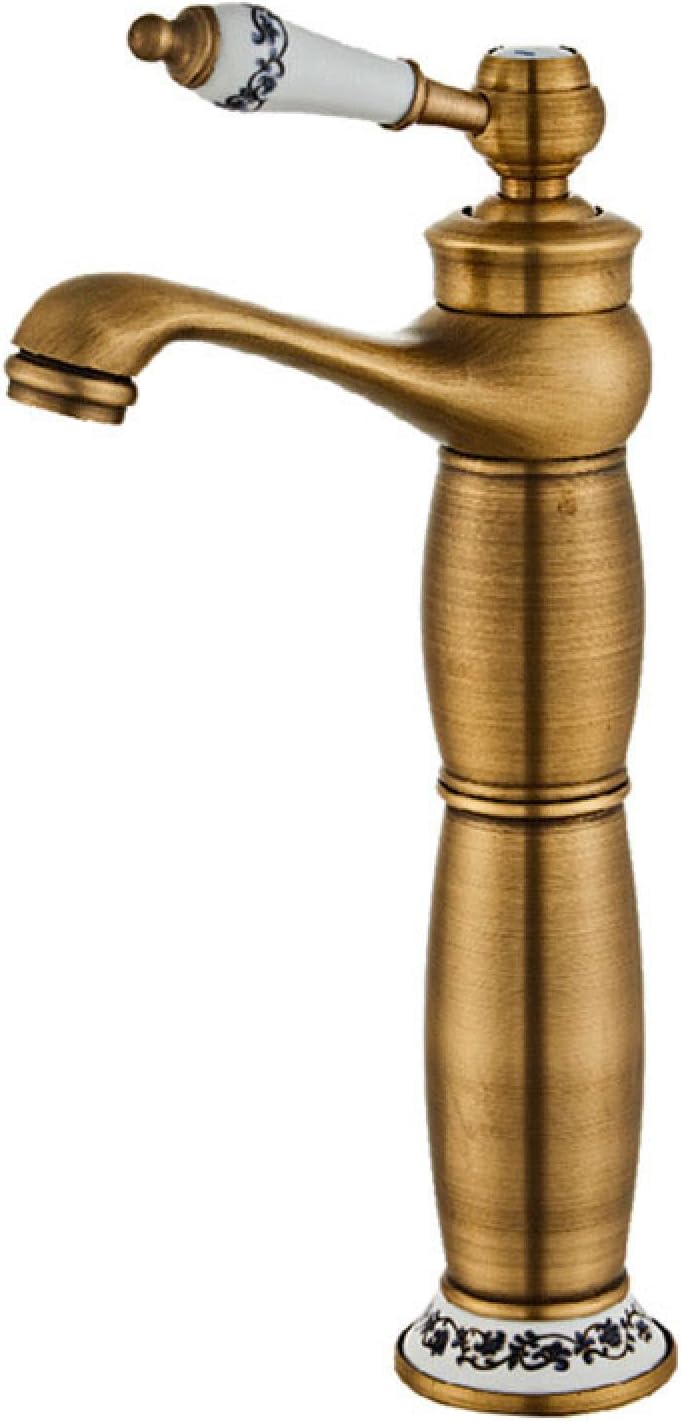 Retro Mixer Tap Bathroom Sink Single Lever Bathroom Sink Taps Antique Brass Bathroom Sink Tap Single Hole Basin Mixer Tap, High